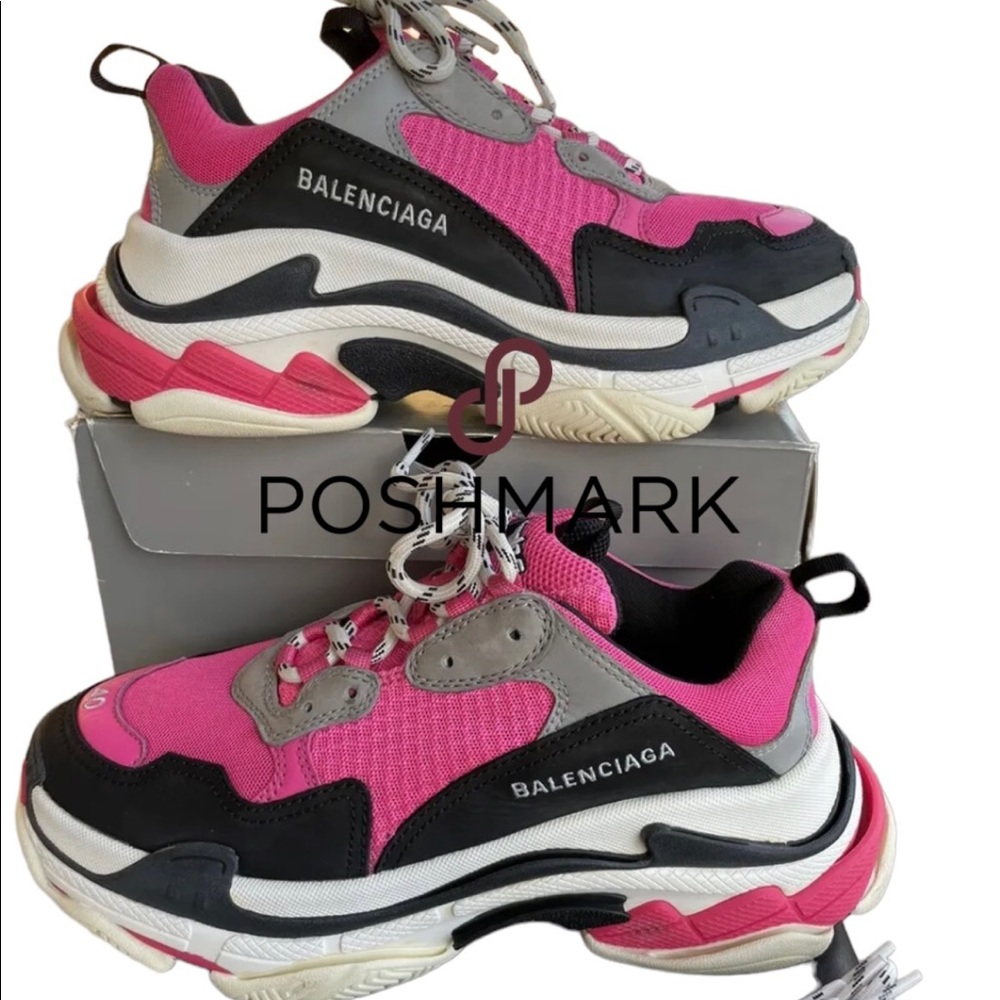 Balenciaga Triple S Mid Pink W10 Shoe Black